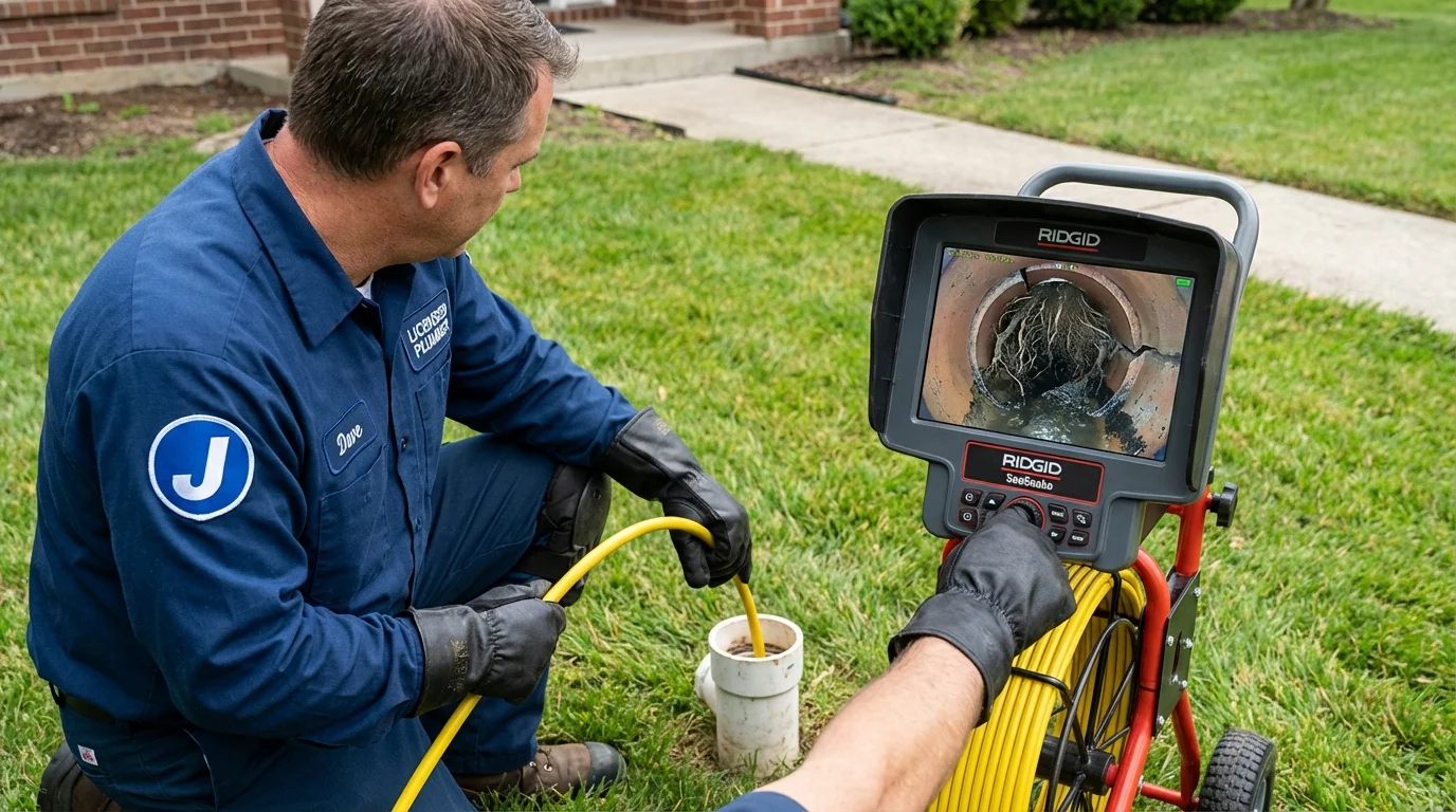 Sewer camera inspection being performed by Johns Plumbing LLC in Williams